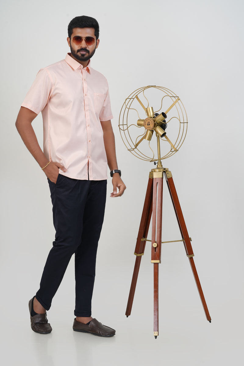 Newyork Men’s Formal Shirt – Blush Pink – Half Sleeve