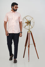 Newyork Men’s Formal Shirt – Blush Pink – Half Sleeve