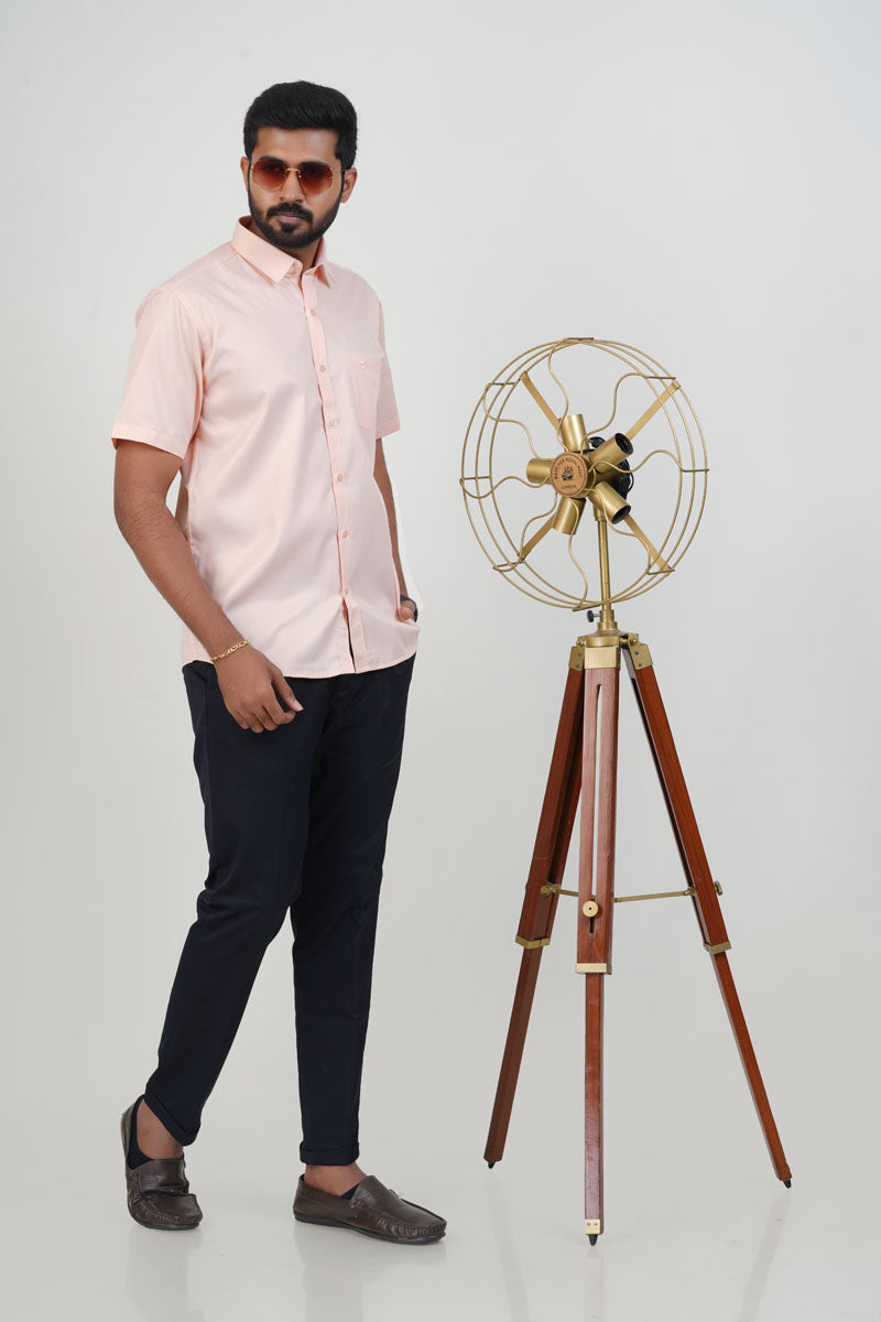 Newyork Men’s Formal Shirt – Blush Pink – Half Sleeve