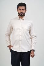 Newyork Men’s Formal Shirt – Cream – Full Sleeve