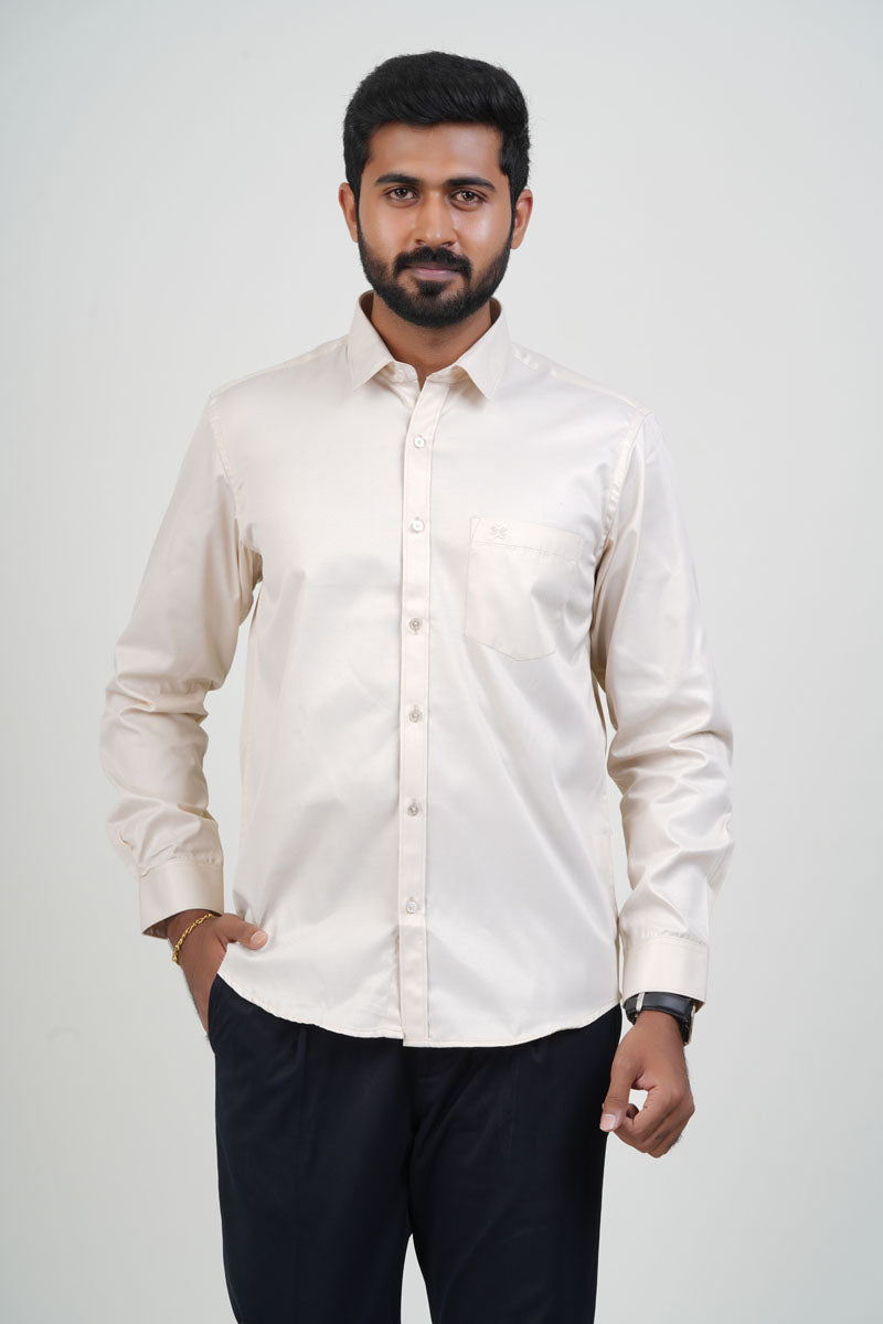 Newyork Men’s Formal Shirt – Cream – Full Sleeve