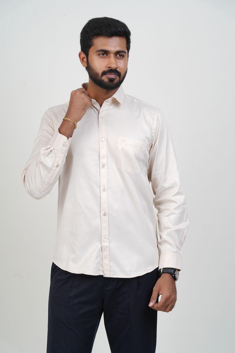 Newyork Men’s Formal Shirt – Cream – Full Sleeve