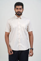 Newyork Men’s Formal Shirt – Cream – Half Sleeve