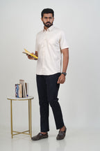 Newyork Men’s Formal Shirt – Cream – Half Sleeve