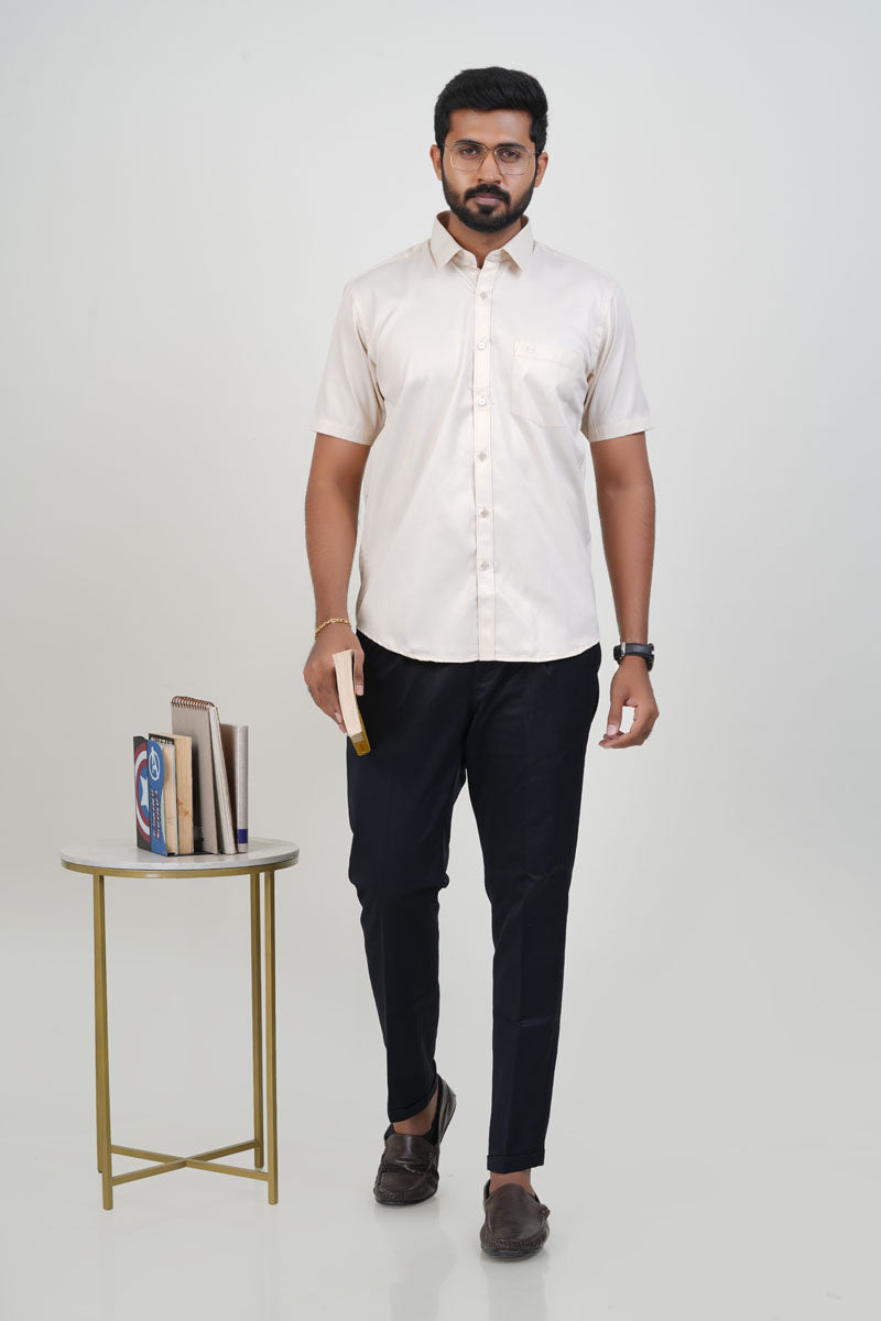 Newyork Men’s Formal Shirt – Cream – Half Sleeve