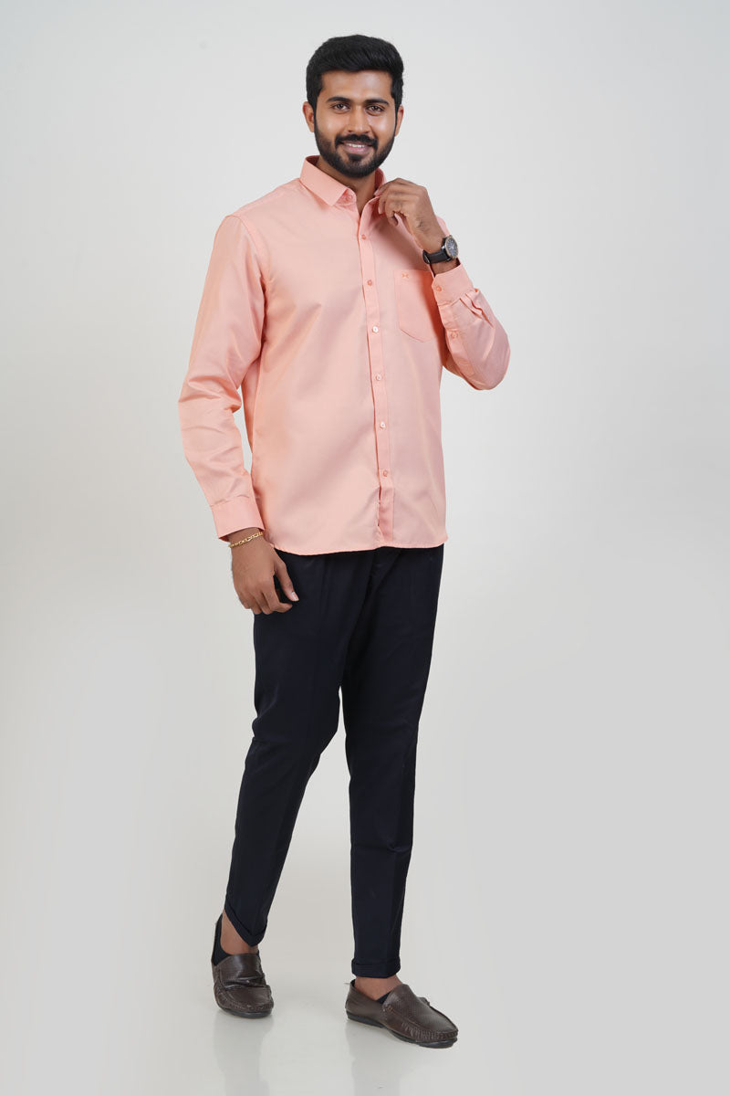 Newyork Men’s Formal Shirt – Peach – Full Sleeve
