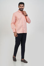 Newyork Men’s Formal Shirt – Peach – Full Sleeve