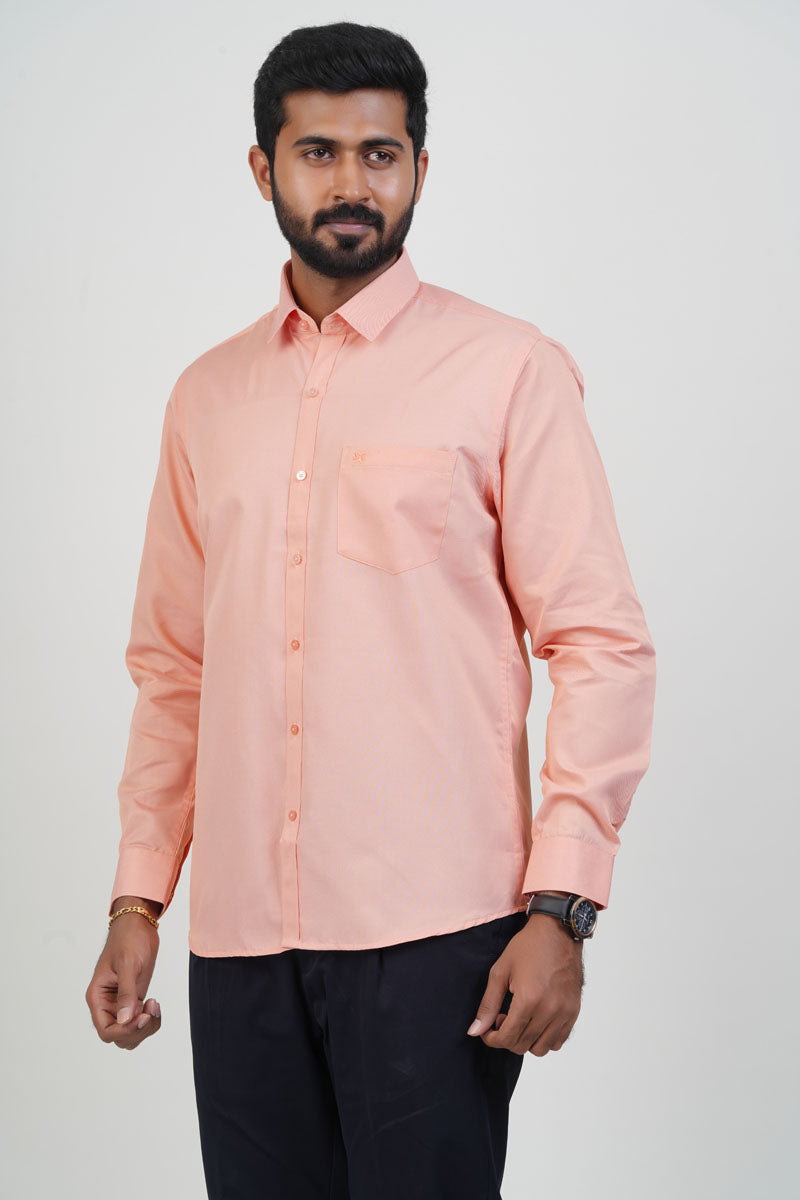 Newyork Men’s Formal Shirt – Peach – Full Sleeve