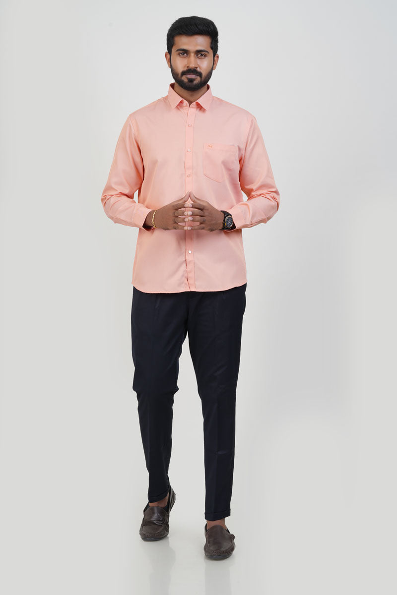 Newyork Men’s Formal Shirt – Peach – Full Sleeve