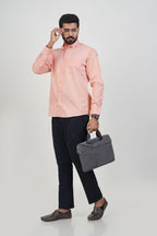 Newyork Men’s Formal Shirt – Peach – Full Sleeve
