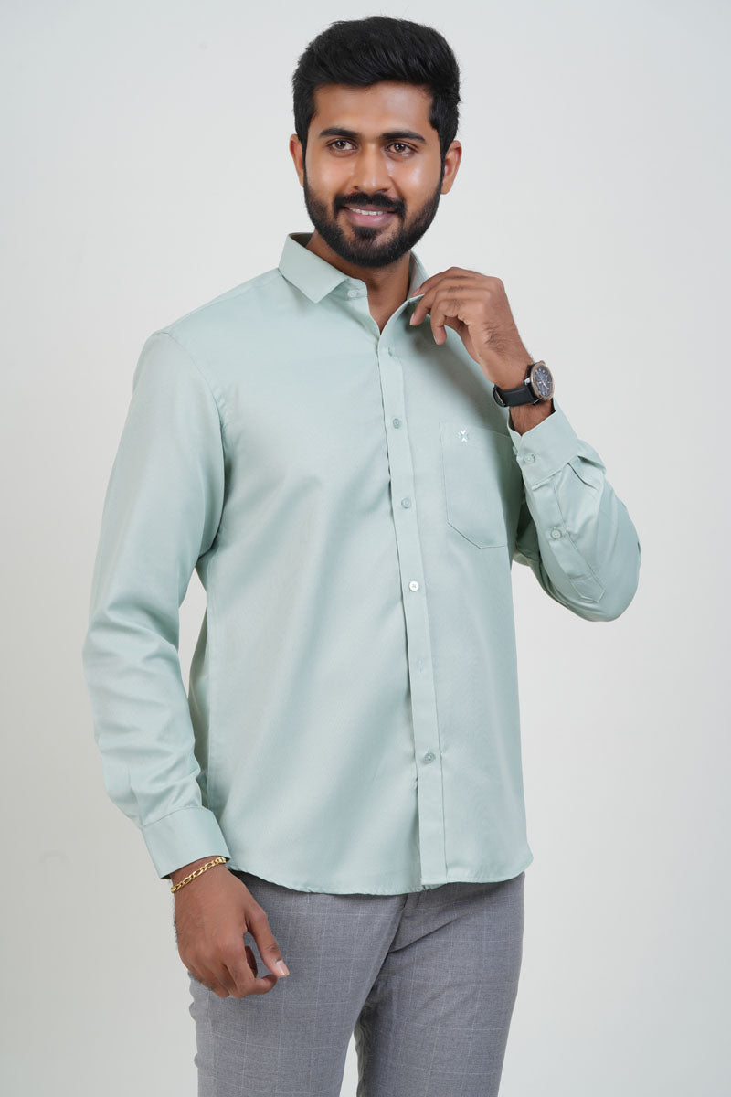 Yamaha Men’s Formal Shirt – Sage Green – Full Sleeve