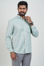 Yamaha Men’s Formal Shirt – Sage Green – Full Sleeve