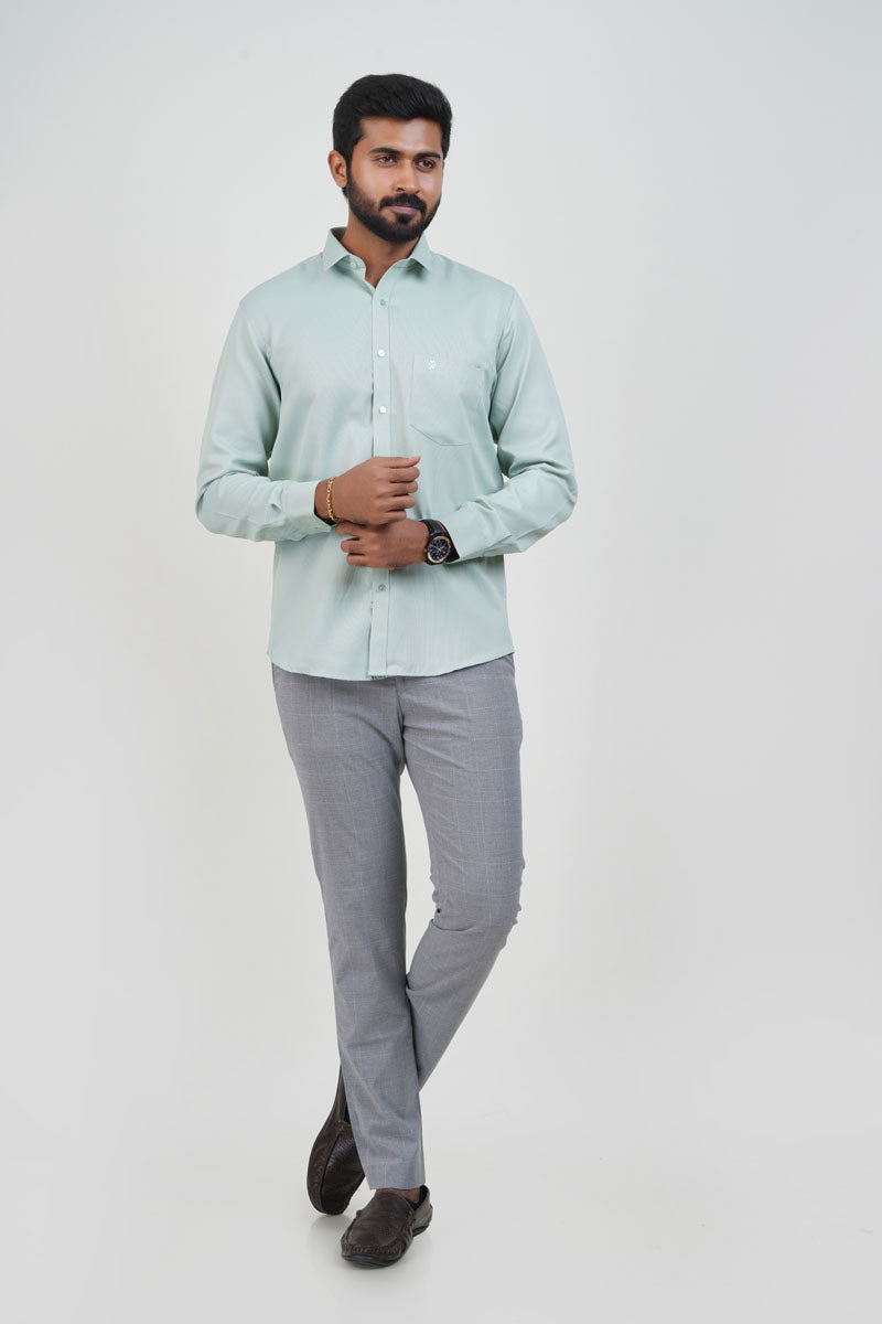 Yamaha Men’s Formal Shirt – Sage Green – Full Sleeve