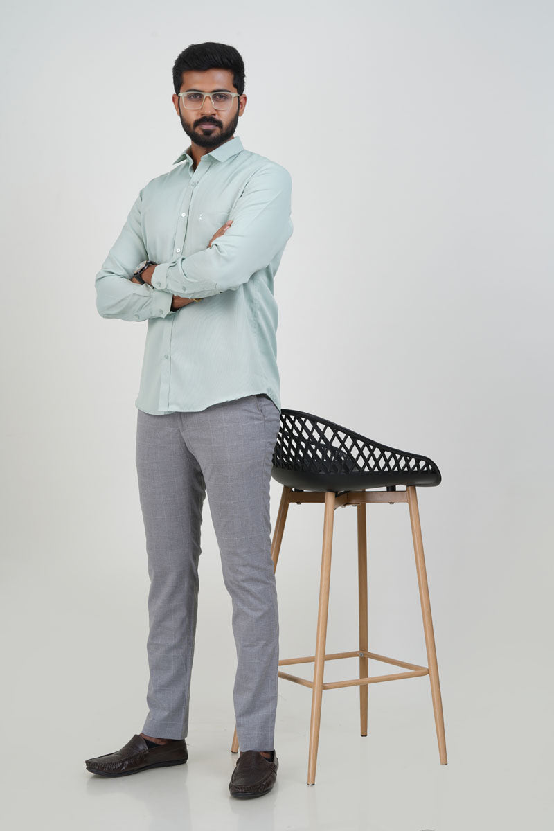 Yamaha Men’s Formal Shirt – Sage Green – Full Sleeve