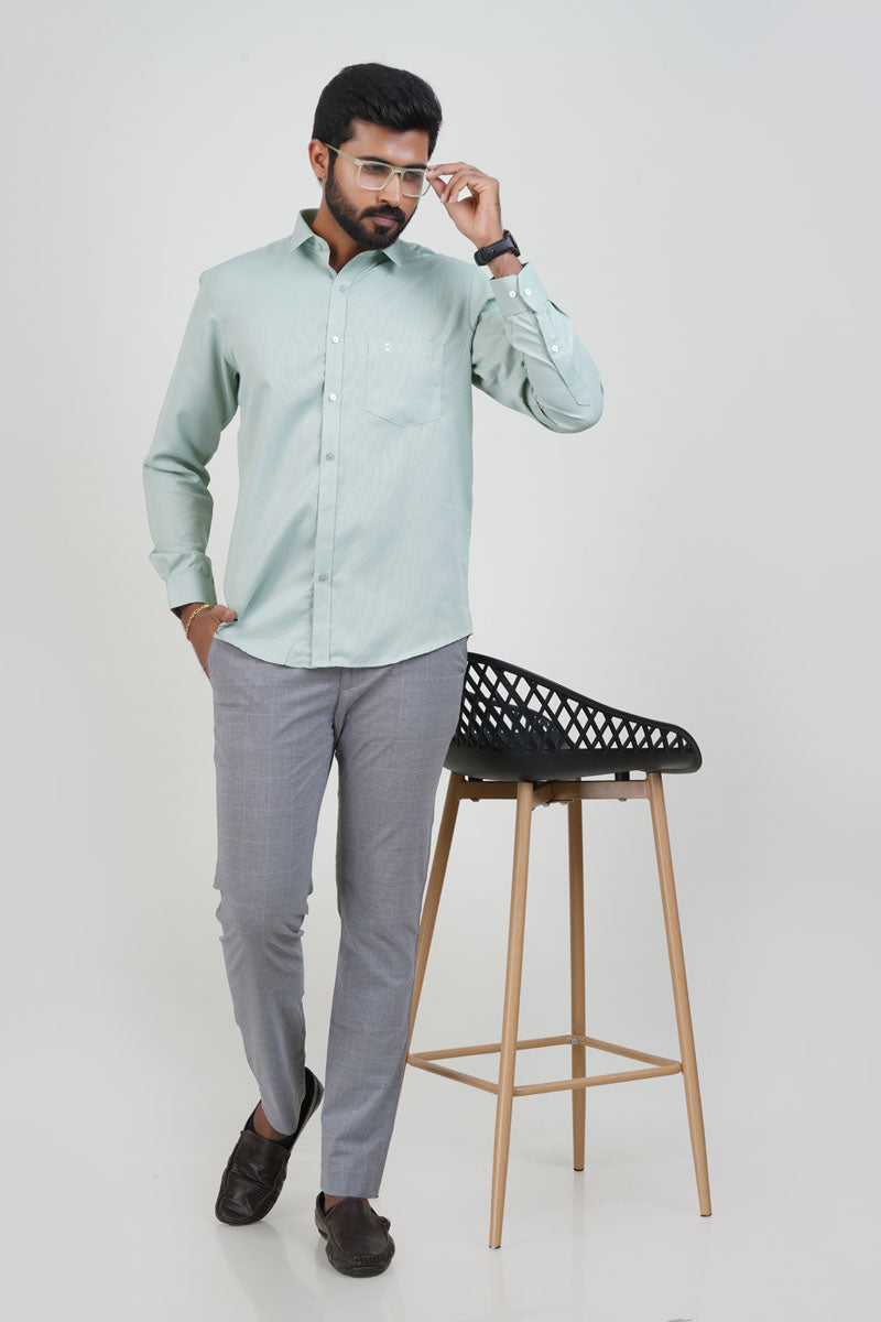 Yamaha Men’s Formal Shirt – Sage Green – Full Sleeve