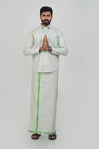 Anandha Bandham Light Green Tissue Single Set – Full Sleeve