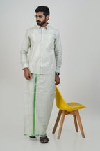 Anandha Bandham Light Green Tissue Single Set – Full Sleeve