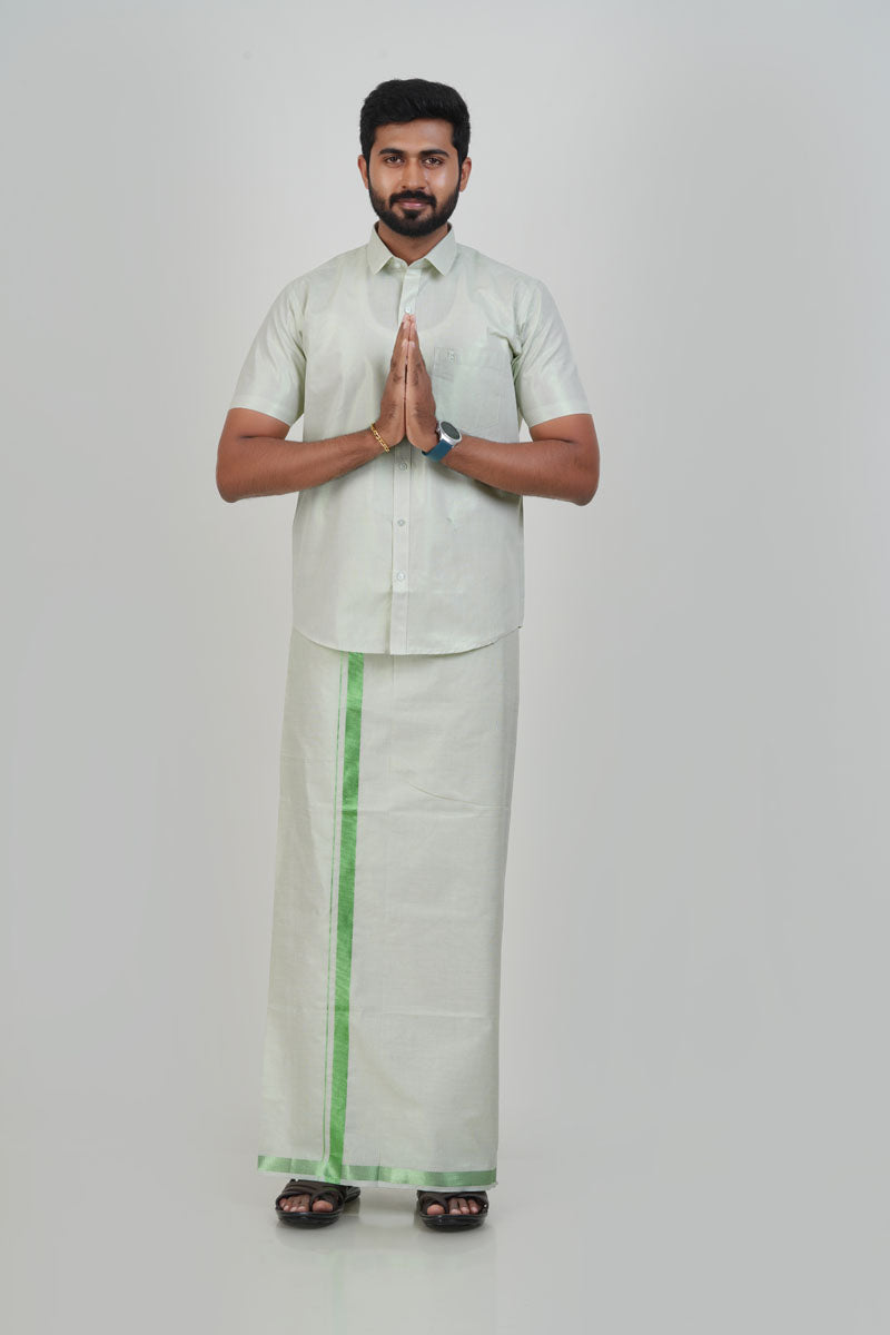 Anandha Bandham Tissue Single Set-Light Green–73508