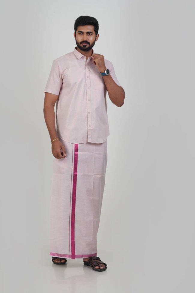 Anandha Bandham Purple Tissue Single Set – Half Sleeve Main Image
