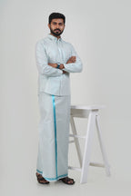 Anandha Bandham Sea Blue Tissue Single Set – Full Sleeve