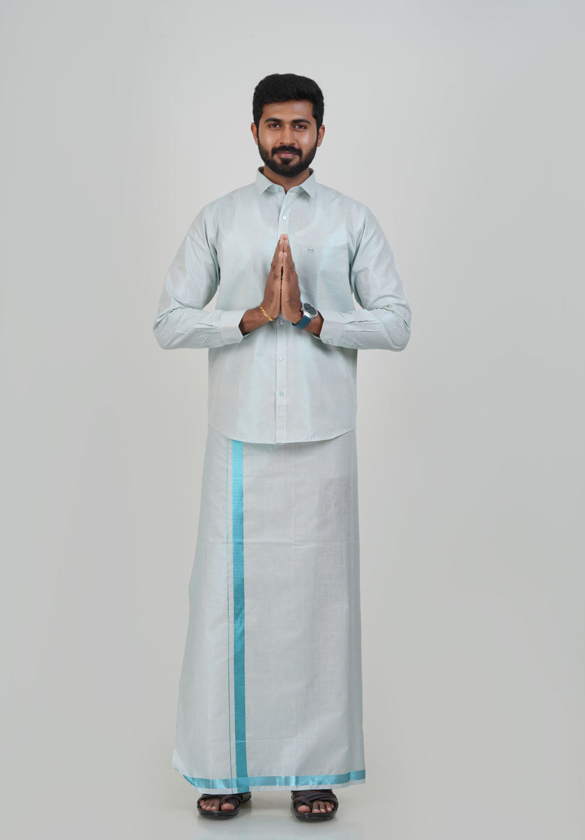 Anandha Bandham Sea Blue Tissue Single Set – Full Sleeve