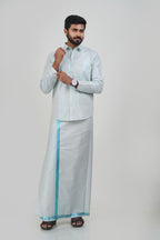Anandha Bandham Sea Blue Tissue Single Set – Full Sleeve