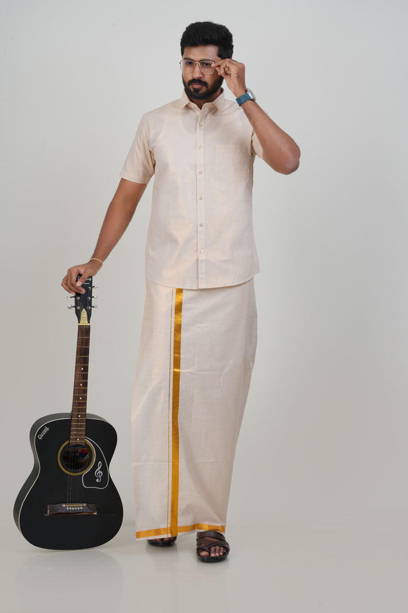 Anandha Bandham Gold Tissue Single Set – Half Sleeve