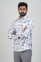 Freeco Geometric Printed Formal Shirt – Full Sleeve