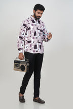 Freeco Geometric Printed Formal Shirt – Full Sleeve (Rich Mauve)