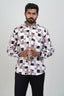 Freeco Geometric Printed Formal Shirt – Full Sleeve (Beige & Brown)