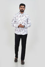 Freeco Geometric Printed Formal Shirt – Full Sleeve (Dusty Mauve)