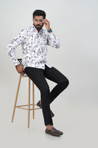 Freeco Geometric Printed Formal Shirt – Full Sleeve (Dusty Mauve)