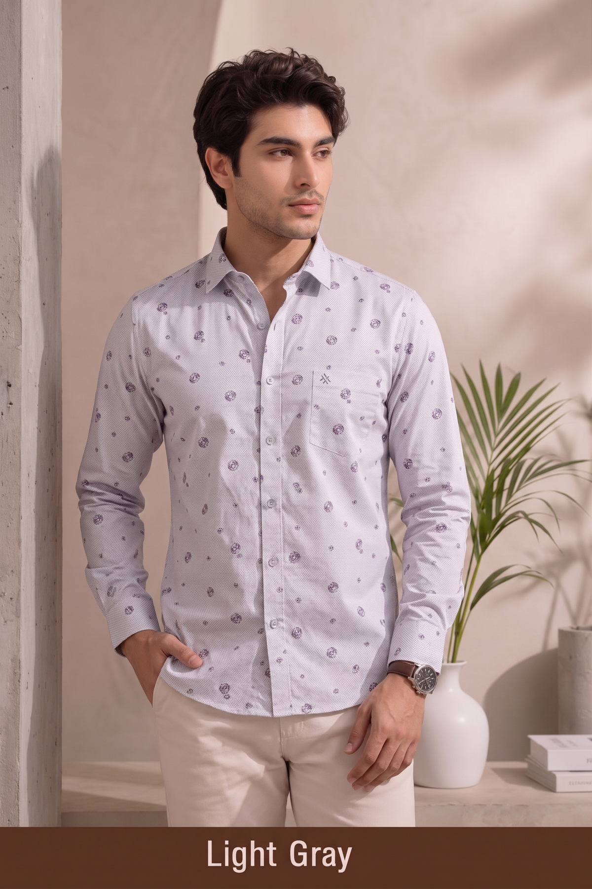Buy 1 get 1 free - Rixo Printed Shirt -38 Size (Full Sleeve)