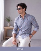 Buy 1 get 1 free - Rixo Printed Shirt -38 Size (Full Sleeve)