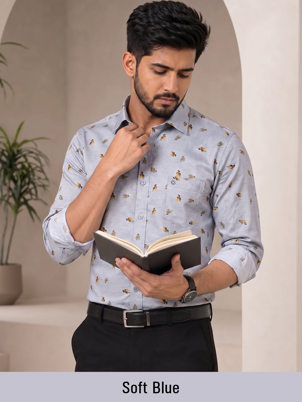 Buy 1 get 1 free - Rixo Printed Shirt -38 Size (Full Sleeve)