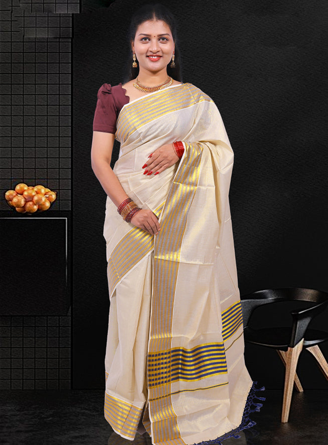 KS-1418 GOLD TISSUE SAREE 6.25 MTR