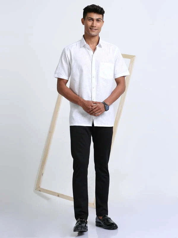 Half-sleeve-shirt-for-men-white-colour