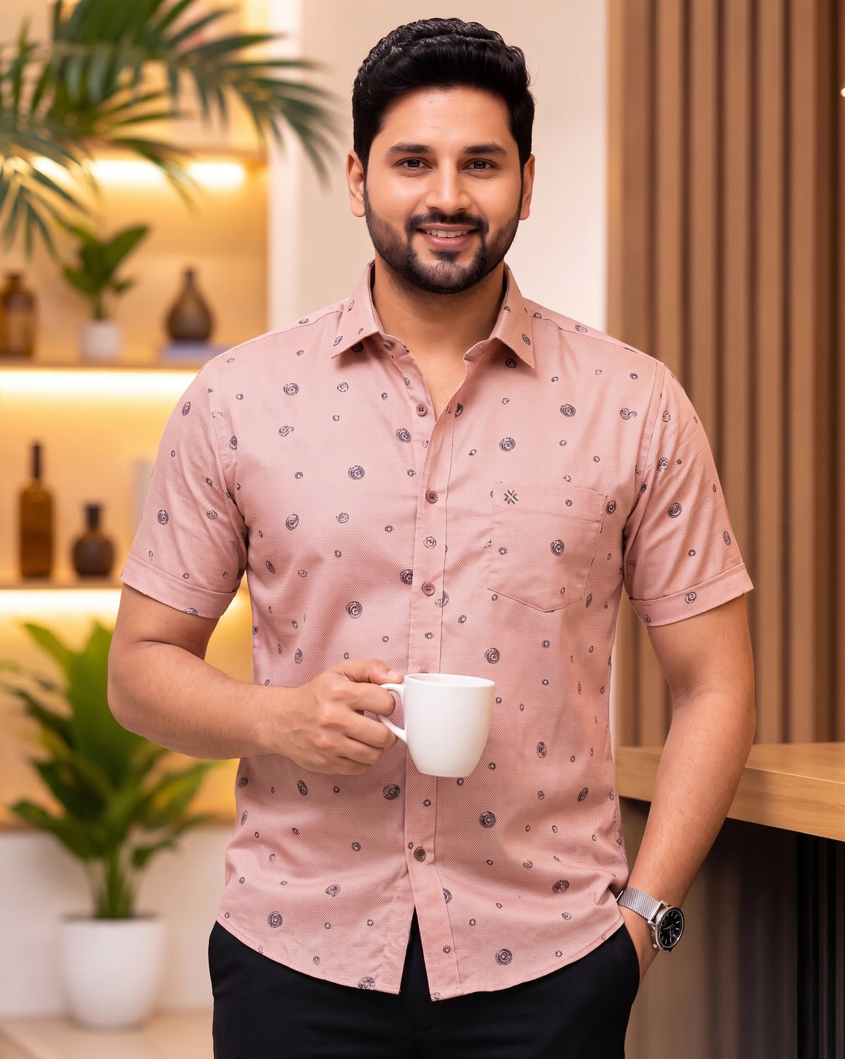 Buy 1 get 1 free - Rixo Printed Shirt - 38 Half Sleeve
