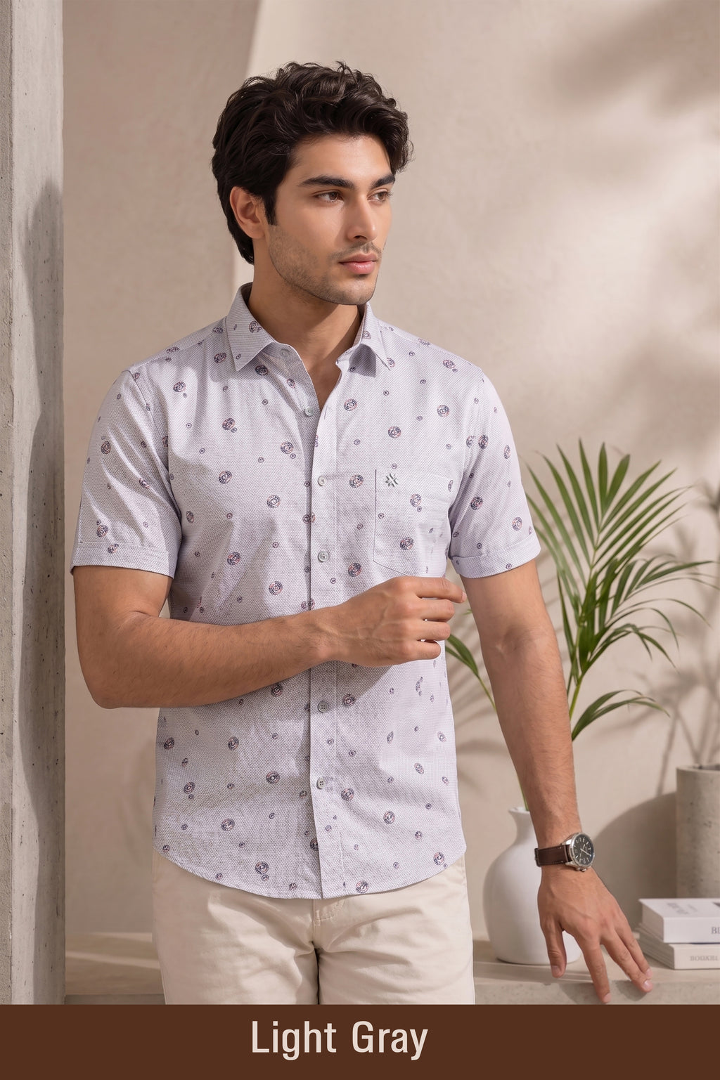 Buy 1 get 1 free - Rixo Printed Shirt -38 Size (Half Sleeve)