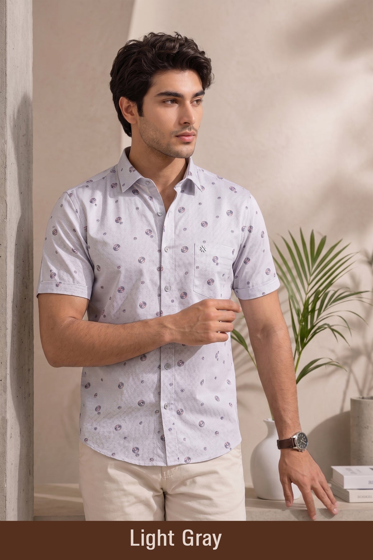 Buy 1 get 1 free - Rixo Printed Shirt -38 Size (Half Sleeve)