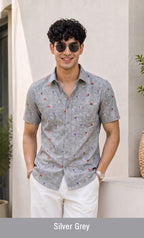 Buy 1 get 1 free - Rixo Printed Shirt -38 Size (Half Sleeve)