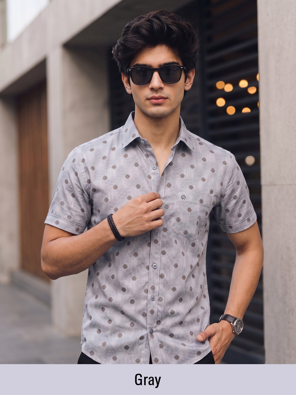 Buy 1 get 1 free - Rixo Printed Shirt -38 Size (Half Sleeve)