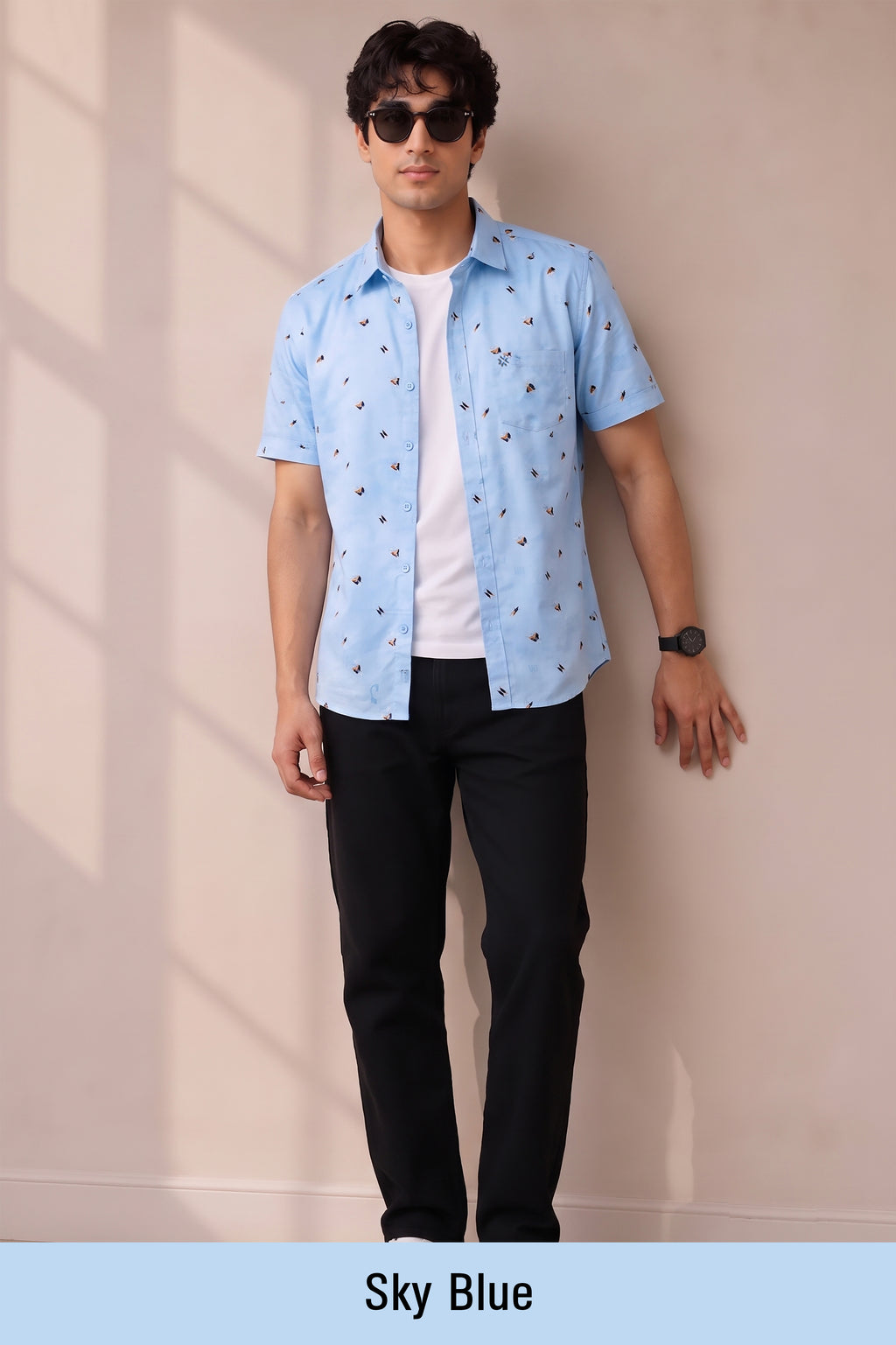 Buy 1 get 1 free - Rixo Printed Shirt -38 Size (Half Sleeve)