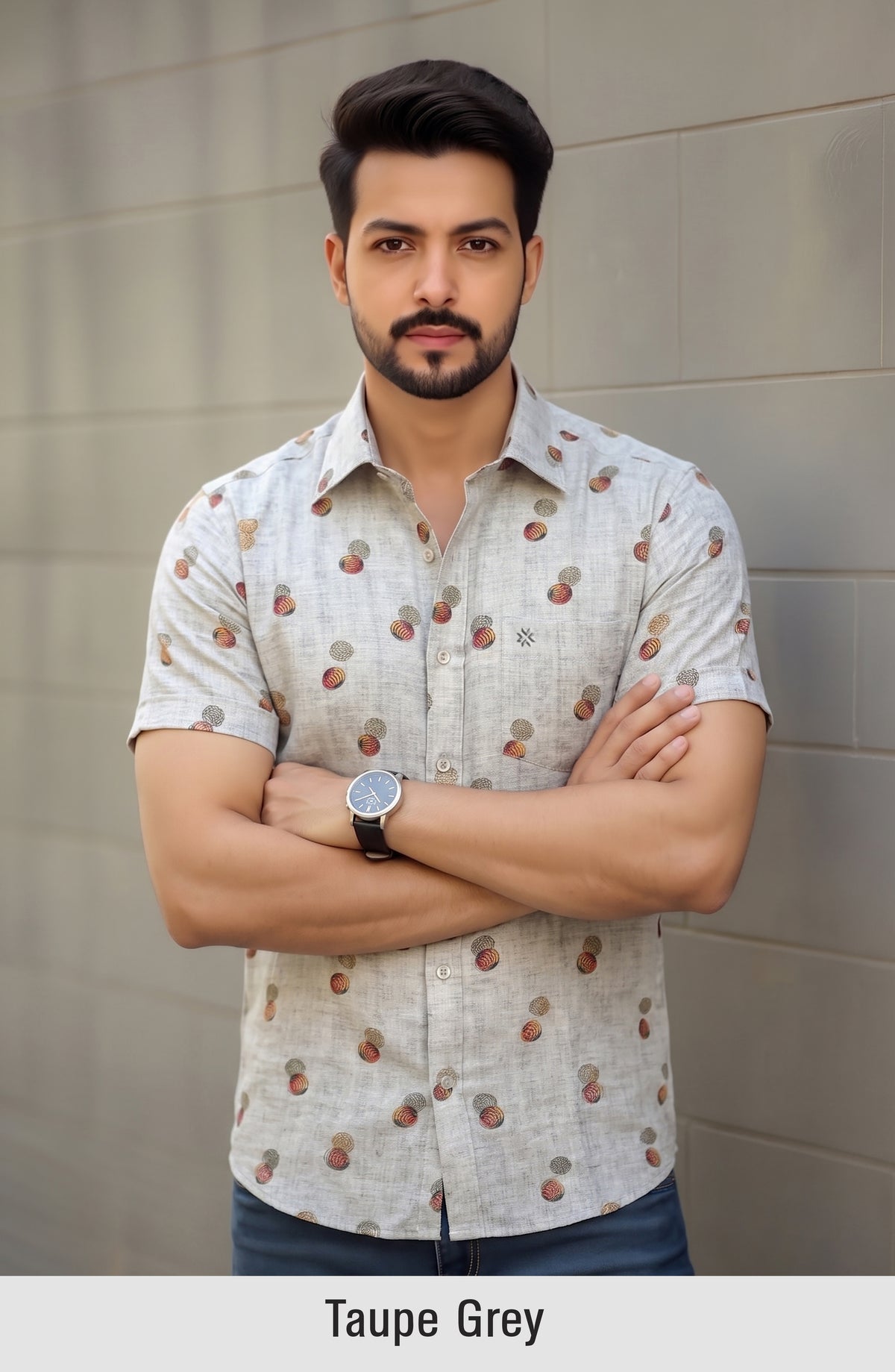 Buy 1 get 1 free - Rixo Printed Shirt -38 Size (Half Sleeve)