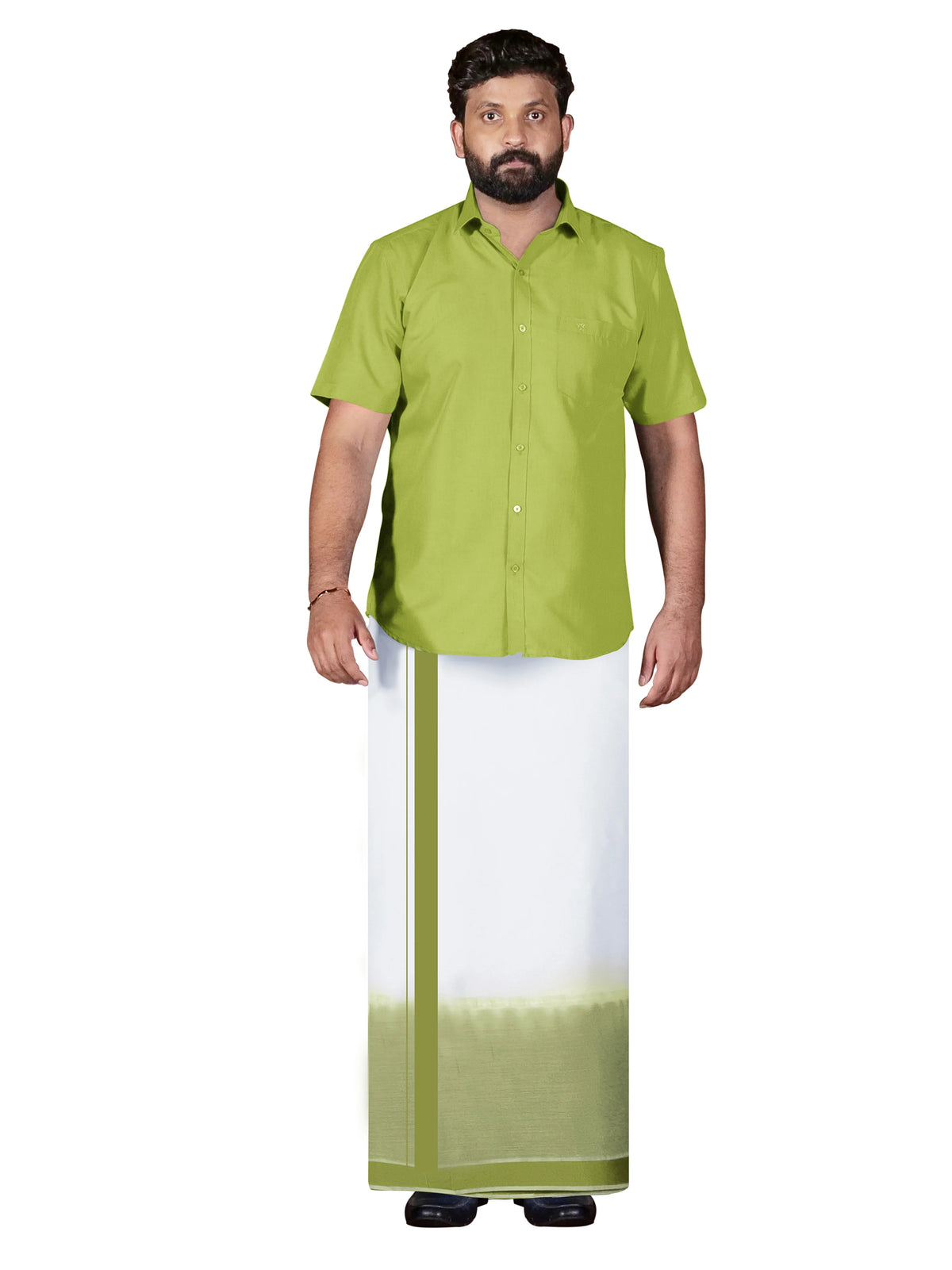 Light-green-shirt-and-dhoti-set