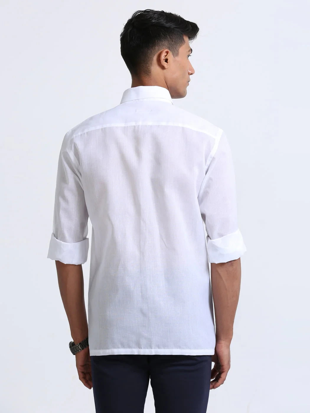 Linen-White-Colour-Shirt-Full-Sleeve-back-image