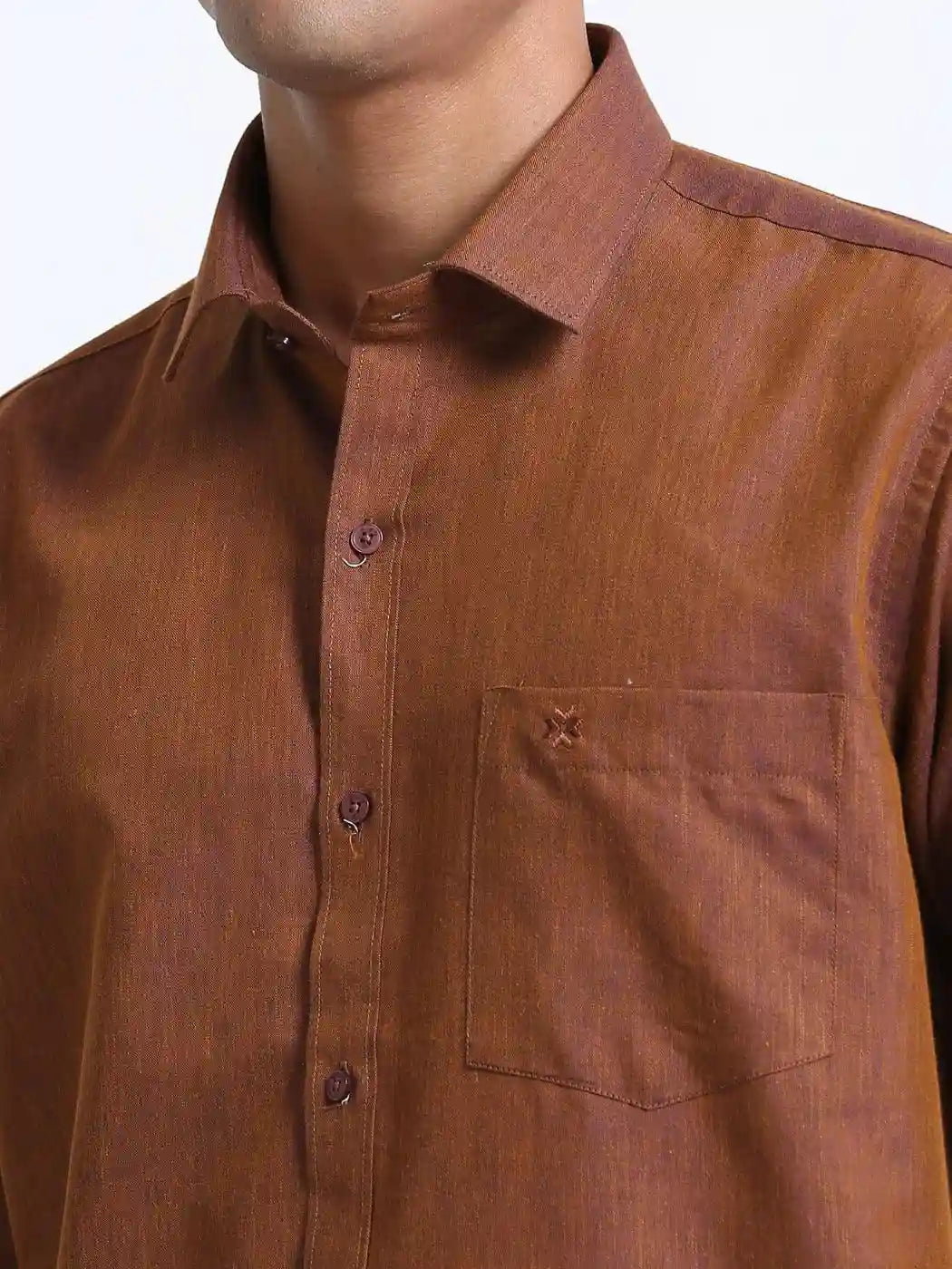 Linen-brown-colour-shirt-full-sleeve-zoom