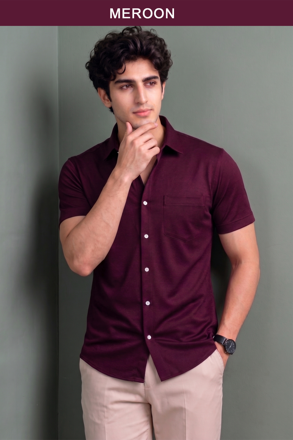 3 Pcs Combo Half Sleeve Lycra Shirts - size 40-