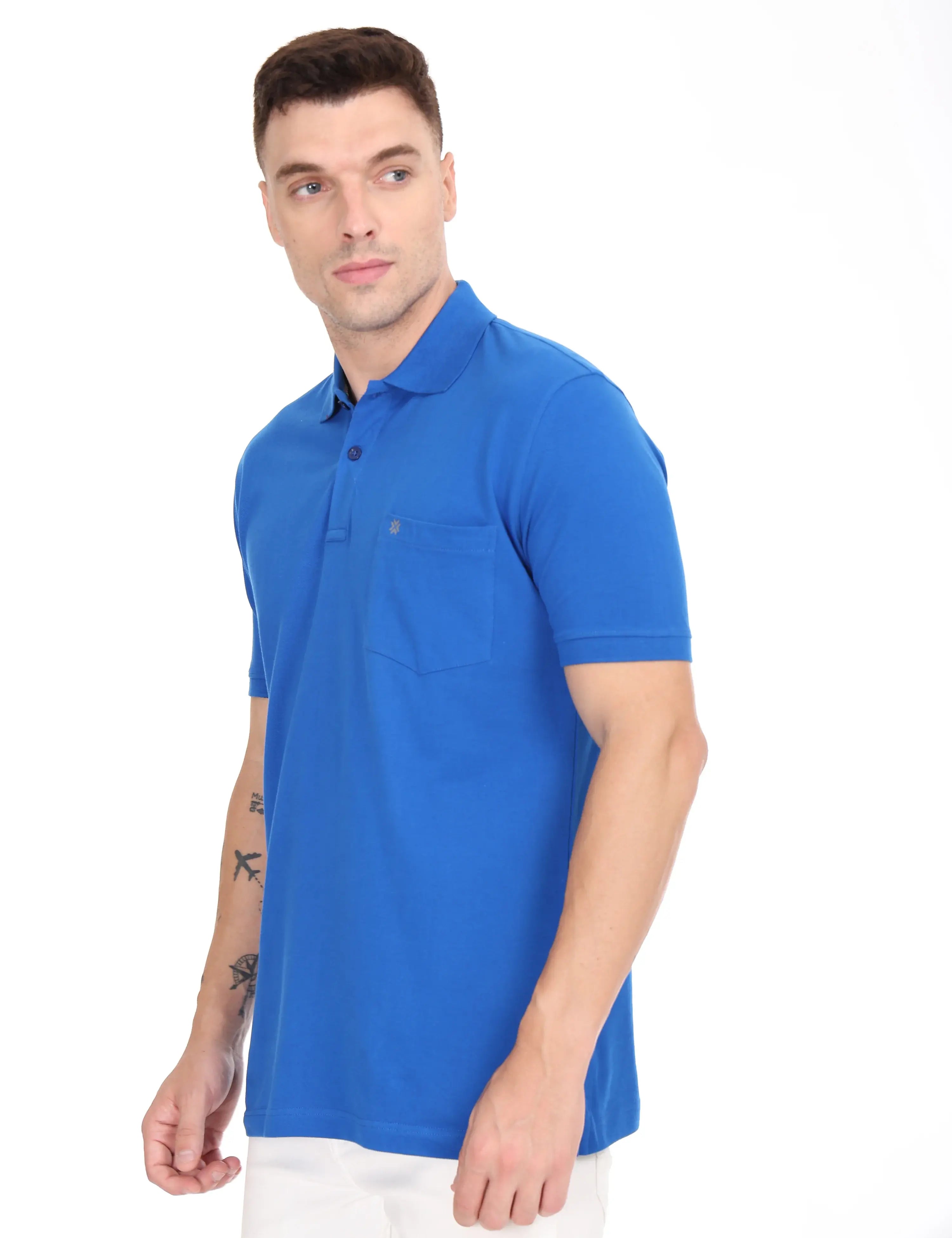 Polo-t-shirt-for-men-half-sleeve-Rixo-blue