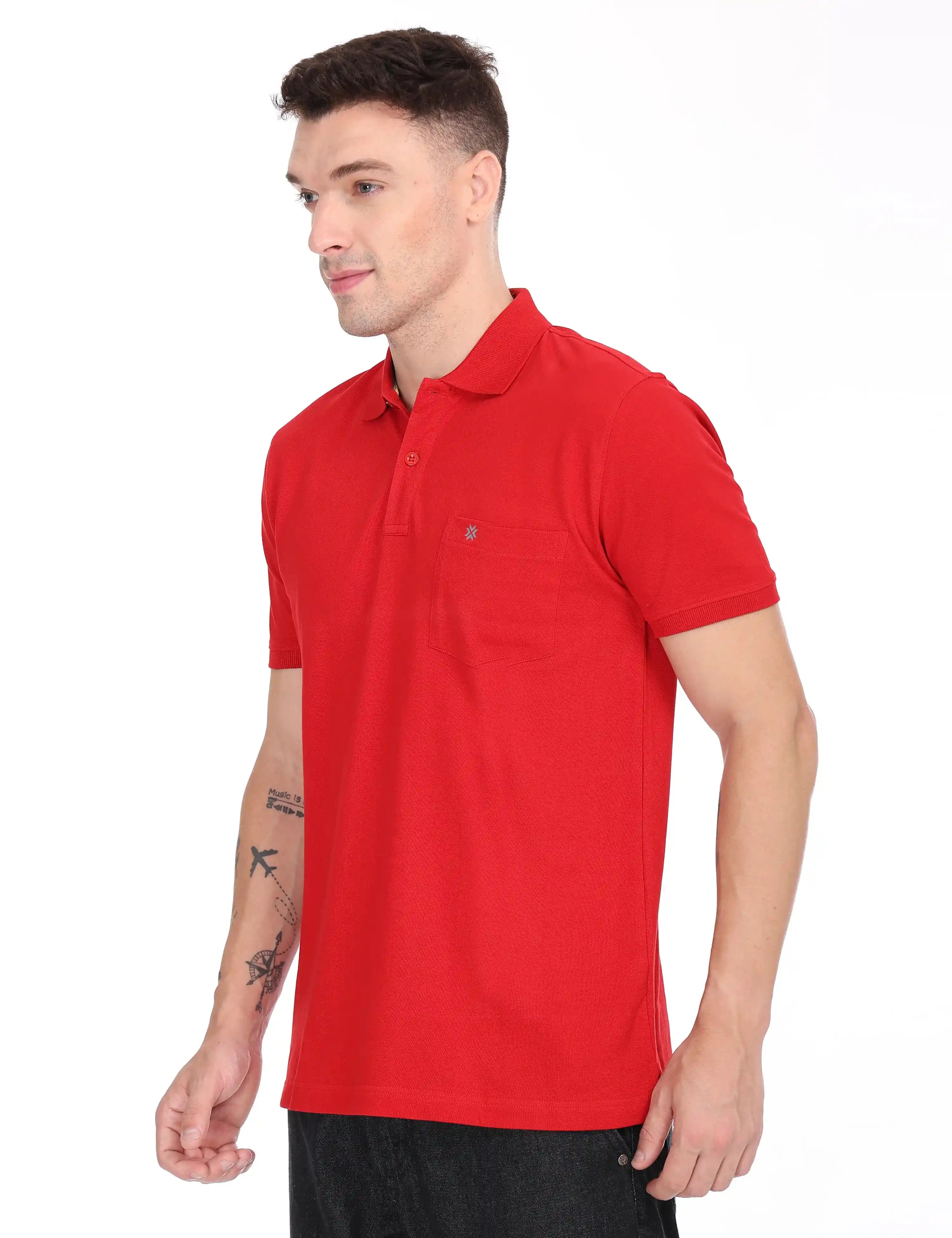 Red-colour-t-shirt-for-men-half-sleeve